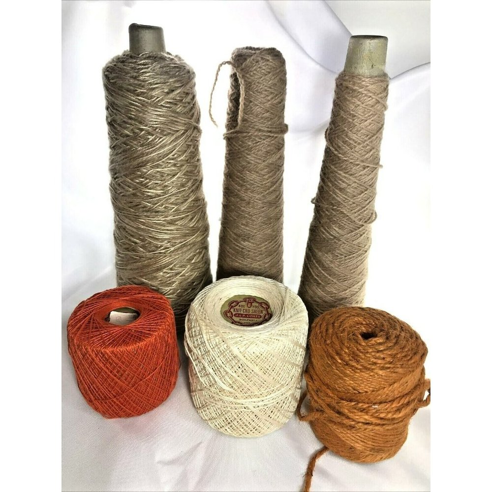 Vintage  J.&P. Coats Knit Cro-Sheen Cotton And Random Wool Leftover Yarn